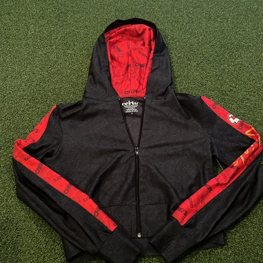 KC Chiefs cropped full zip hoodie